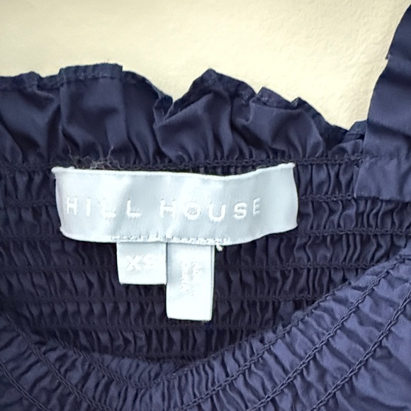 Hill House Navy Midi Dress with Ruffled Straps - Picture 2 of 3